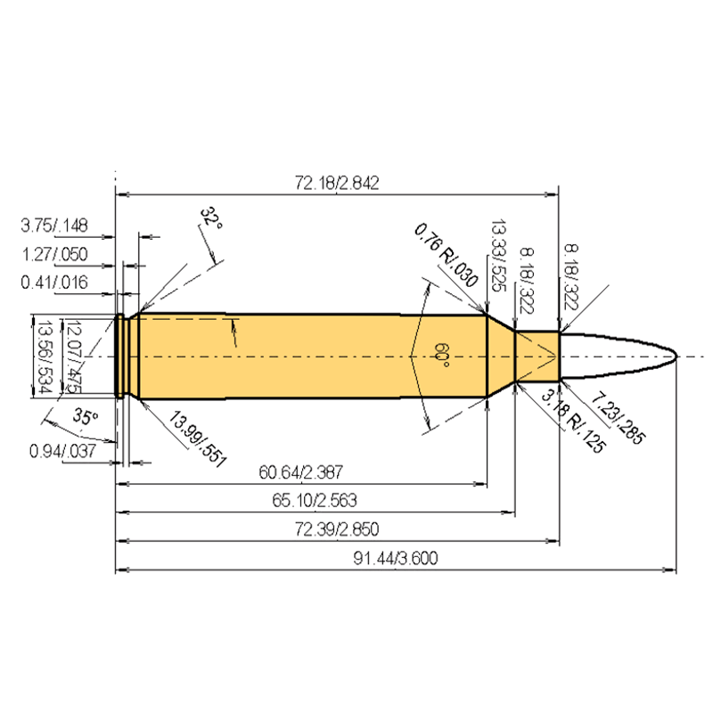 7 mm Rem. SA Ultra Mag Calibres Dimensiones y especificaciones técnicas