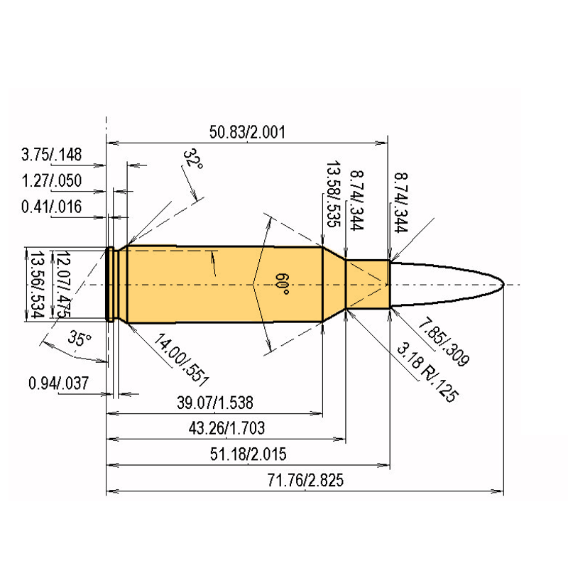 .300 Rem. SA Ultra Mag Calibres Dimensiones y especificaciones técnicas