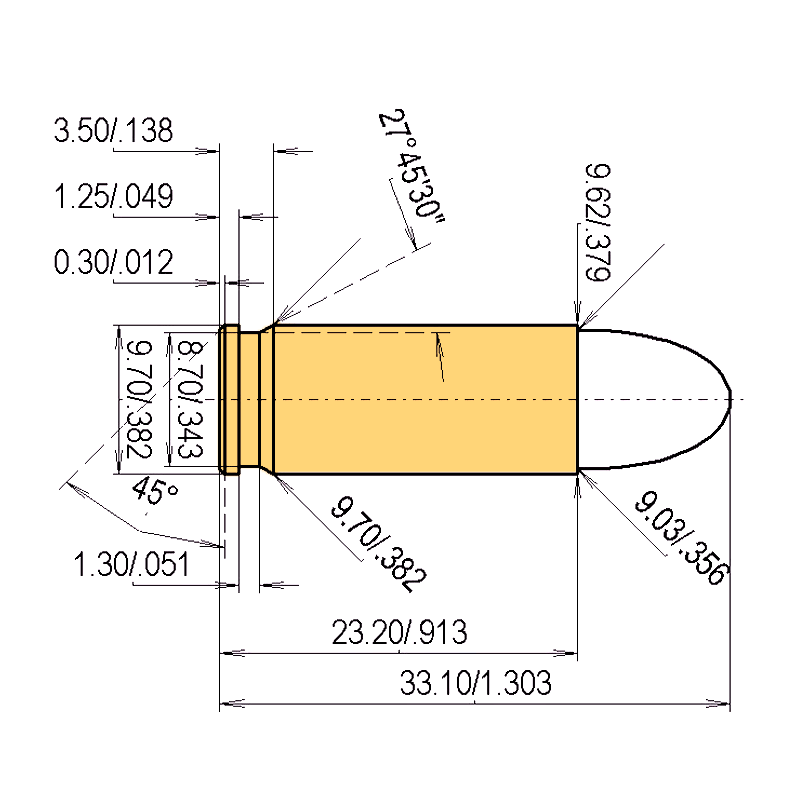 9 mm Steyr (Roth) Calibres Dimensiones y especificaciones técnicas