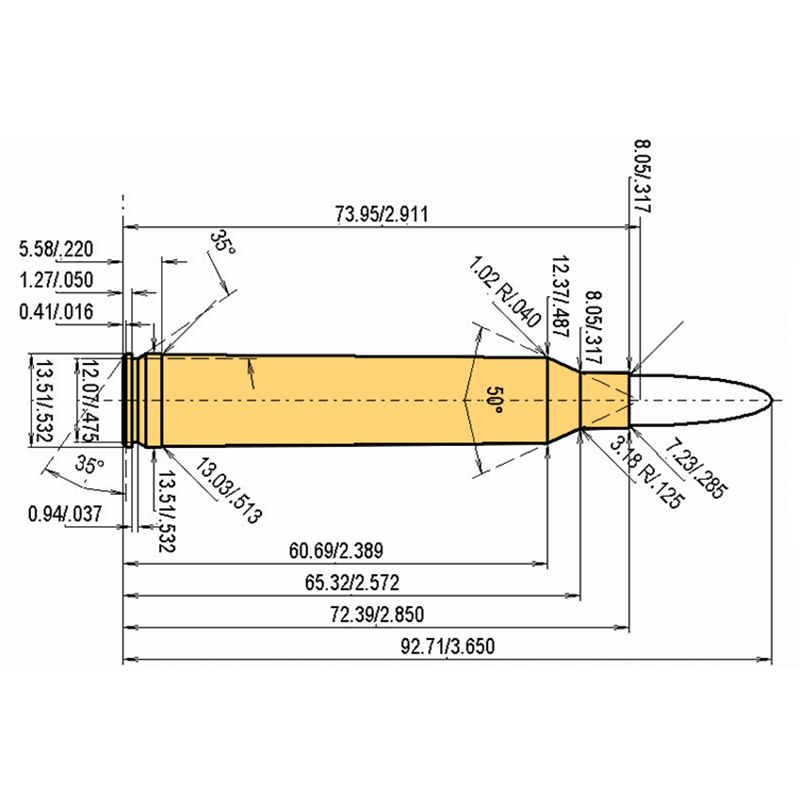 7 mm STW Calibres Dimensiones y especificaciones técnicas
