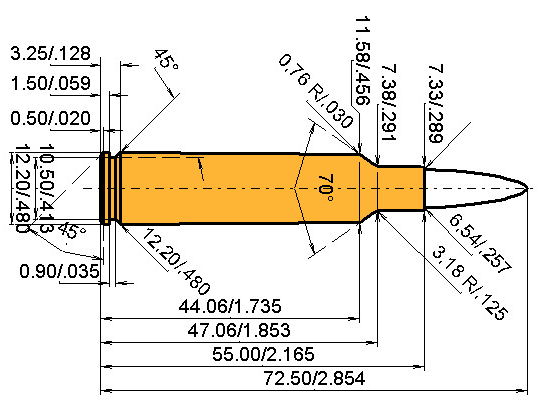 .255 GS Calibres Dimensiones y especificaciones técnicas