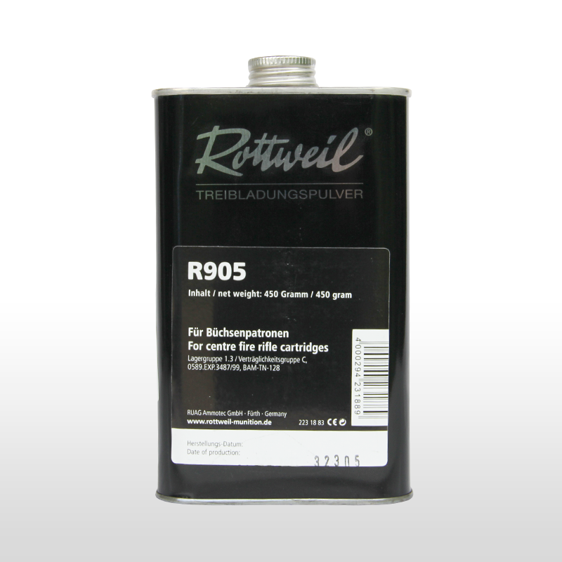 Rottweil R 905 Pólvora Datos de Cargas