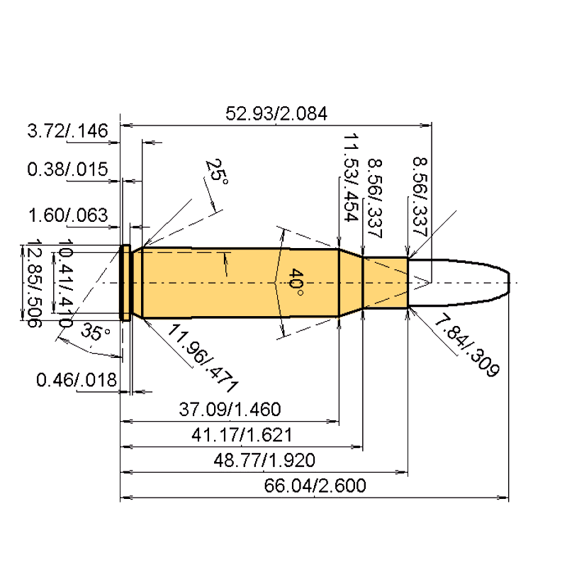 .308 Marlin Express Calibres Dimensiones y especificaciones técnicas